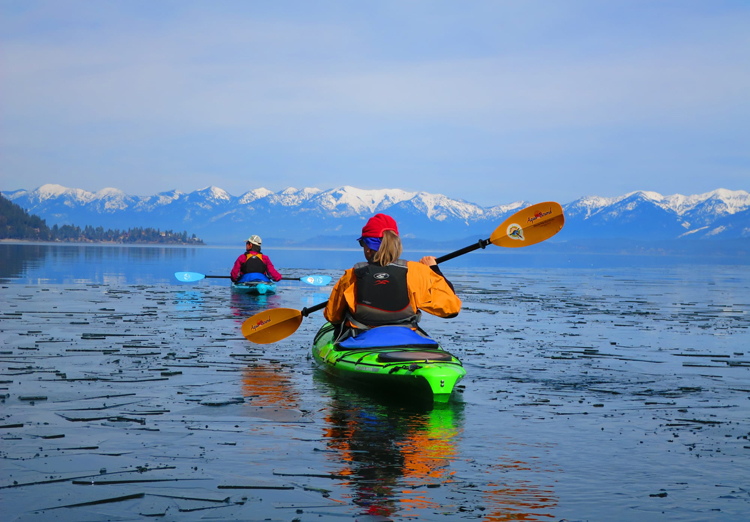 winter kayak tour flathead lake